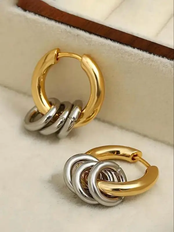 Minimalist Temperament Layers Hoop Earrings, Fashionable Earrings for Women & Girls, Trendy All-match & Exquisite Jewelry for Birthday Gift 0