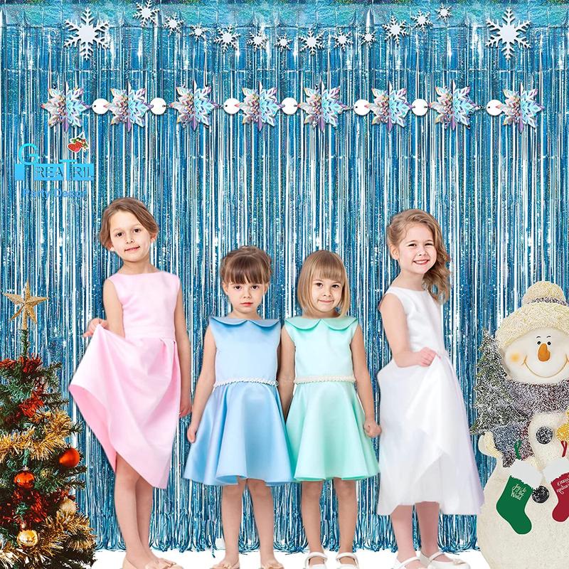 Product Introduction of Metal Foil Tassel Background, Shiny Colorful Party Rain Silk Curtain, Holiday Birthday Party Christmas New Year Door Curtain Wall Decoration, Disposable Decoration Supplies Pet Ornaments 16