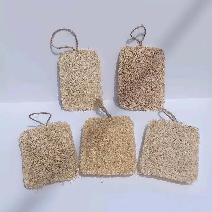 Loofah Pad Kotak Blustru - Exfoliating Body Scrubber Spons Mandi Penggosok Badan Cuci Piring Kinibumi 3