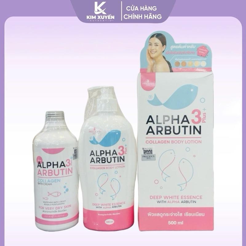 (Chính hãng) Combo Sữa tắm Alpha Arbutin Precious Skin 350ml + Dưỡng Thể Alpha Arbutin Precious Skin 500ml Dưỡng Body Nữ