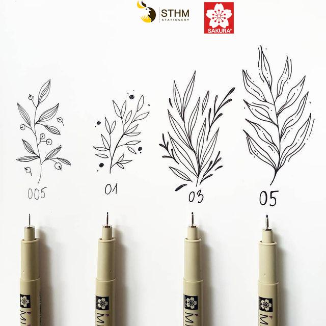 Bút line đi nét Sakura Pigma Micron Chính hãng Sakura Nhật bản - Ngòi chuẩn size, Kháng nước - STHM stationery