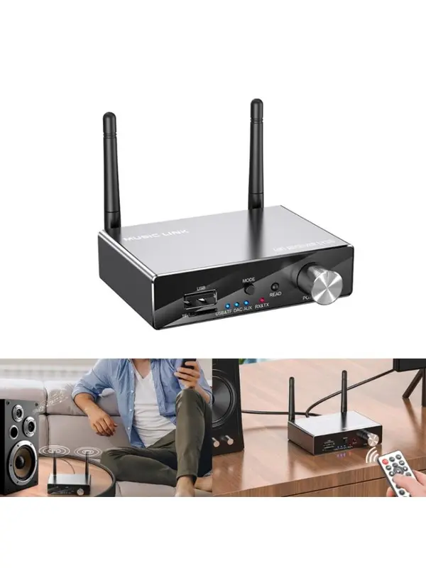 Bộ Chuyển Đổi Kỹ Thuật Số Sang Tương Tự, Zho, 6 Trong 1, BT 5.3, Bộ Thu, Bộ Phát, Quang, Đồng trục, AUX, RCA, USB, TF, Bộ Chuyển Đổi Âm Thanh Không Dây DAC 2