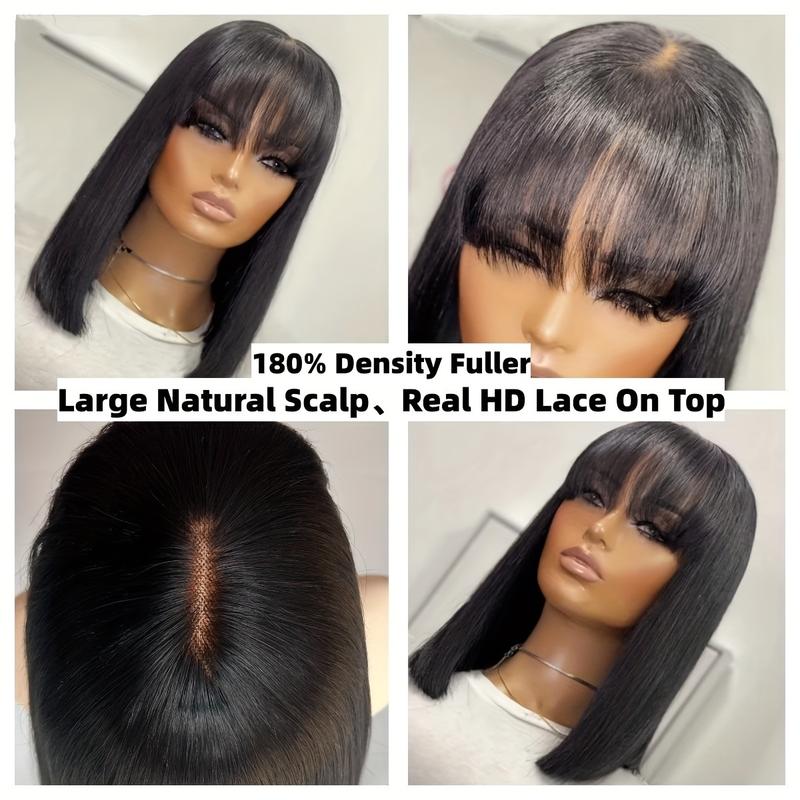 Sexy human newest hair bang bob wig