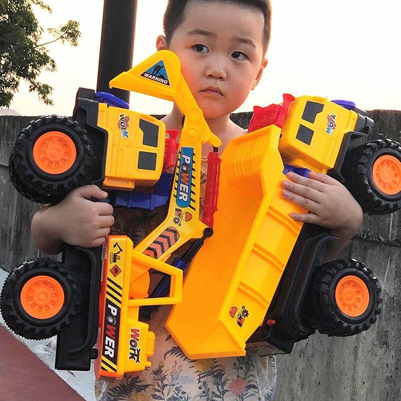 Đồ Chơi Xe Kỹ Thuật Xe Tải Máy Xúc Xe Trộn, Cỡ Lớn, Dành Cho Trẻ Em, Gói Đồ Chơi Xe Hơi, Có Cần Cẩu Bé Trai, Xe Ủi Và Đồ Chơi Xe Hè 3