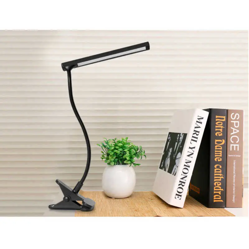 LED clip desk lamp, portable USB clip eye protection desk lamp, dimming student dormitory study lamp, bedside clip lamp