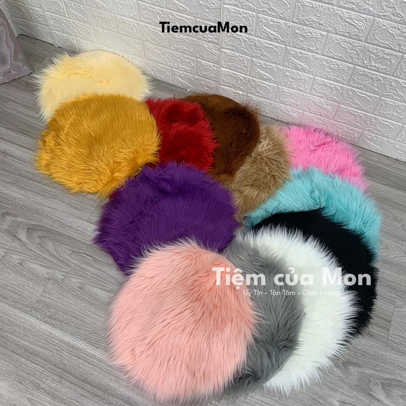 Thảm Chụp Hình, Thảm Trang Trí Lông Hồ Ly Tròn Sang Chảnh Siêu Mềm, Mịn, ít Rụng Hàng Sẵn Đủ Màu ( Hình Thật Shop Chụp )
