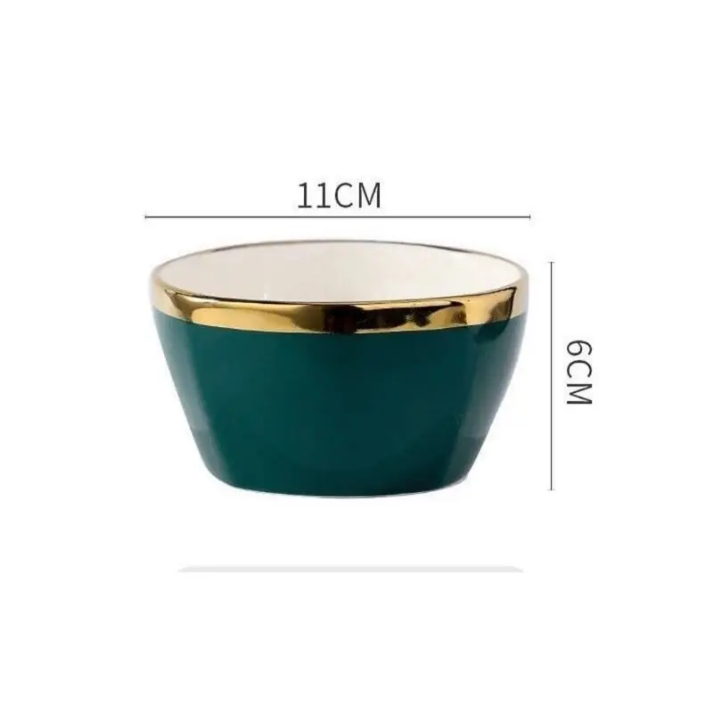 Bát ăn cơm 6 món kèm đũa mạ vàng và hộp đựng,  Bộ chén dĩa, Chén sứ, Bộ 6 bát ăn cơm viền vàng cao cấp 1
