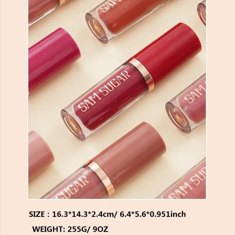Matte Lip Gloss Set, 12pcs/box Matte Lip Balms, Easy Coloring Lip Sticks, Moisturizing Matte Lipstick, Velvet Matt Finish Lip Gloss, Magenta Lipstick 1