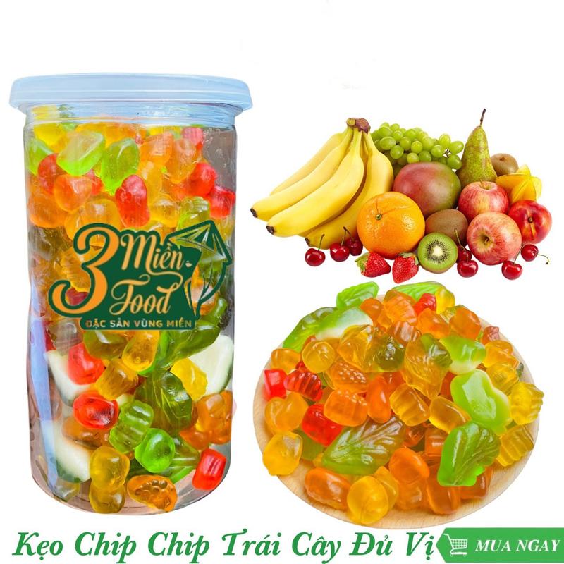 500g kẹo chip chip nhiều vị  trái cây hấp dẫn Snack Ăn Vặt