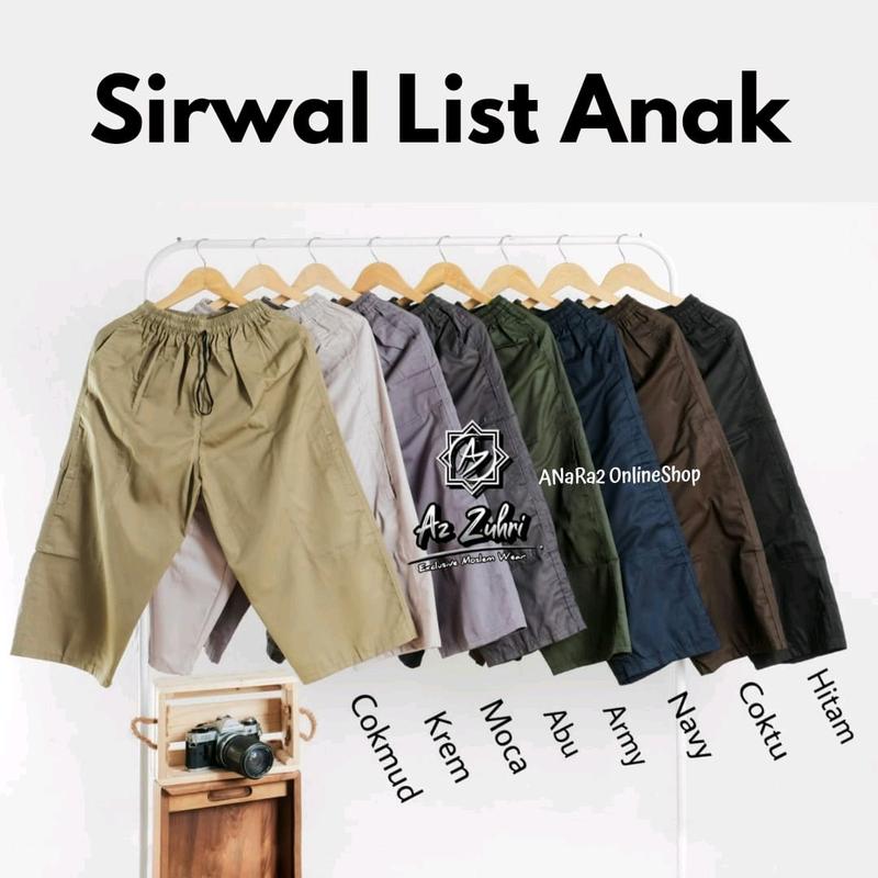 Sirwal List Anak Laki Laki Celana Panjang Harian Bahan American Drill Grade A Polos Hitam Navy Fashion 2