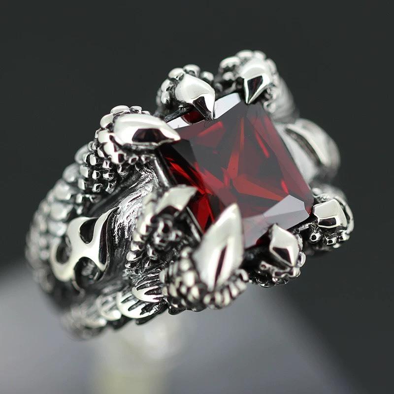 Nhẫn nam nữ titan hình móng rồng đính hạt đá Kuu Clothes nhẫn cá tính phong cách hiphop chất thời trang- Nhẫn Kaiz