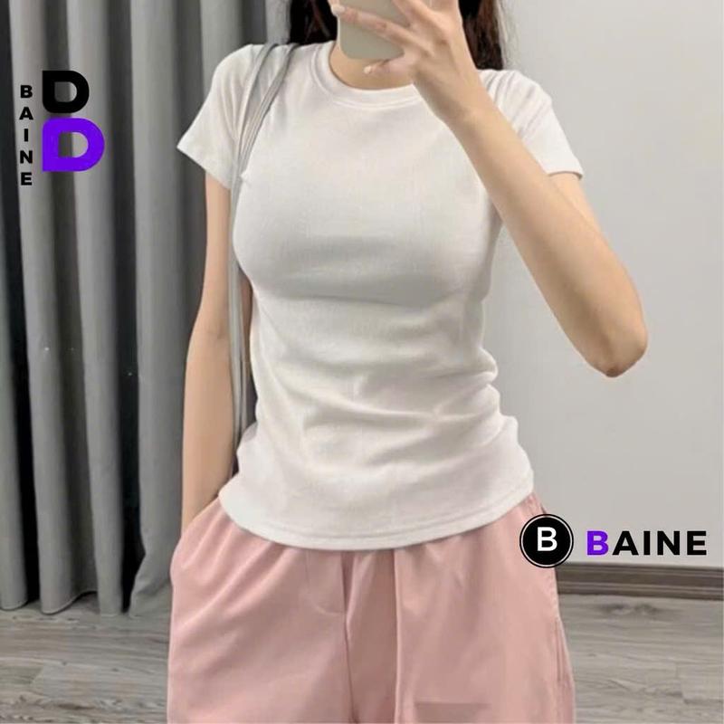 [ Siêu rẻ] Áo thun trơn form ÔM babytee đủ màu basic chất liệu thun con giãn 4 chiều fit dáng siêu đẹp 6