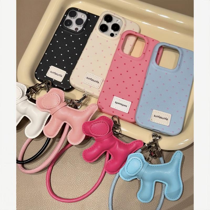 Product Introduction of Ốp Điện Thoại iPhone, Bán Chạy, Chất Lượng Cao, Còn Hàng, Thiết Kế Chấm Bi Màu Trơn Hàng Mới Về, Tương Thích Với Apple 16 Pro Max, 13 / 15, Chống Sốc, Có Dây Đeo, Thích Hợp Cho 12 / 11 0
