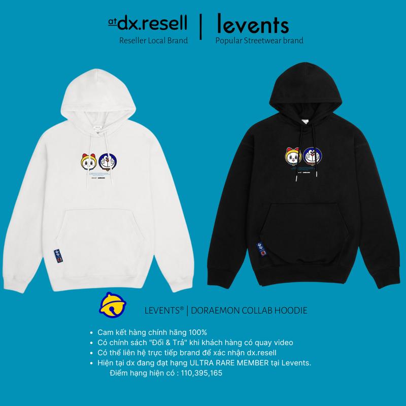 Áo Khoác LEVENTS | DORAEMON COLLAB HOODIE (Black, White)  Hàng Chính Hãng