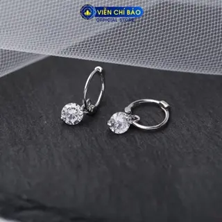 Huy K Viễn Chí Bảo Khuyên tai nữ khóa tròn đá Pha lê chất liệu bạc 925 - B400423X 4