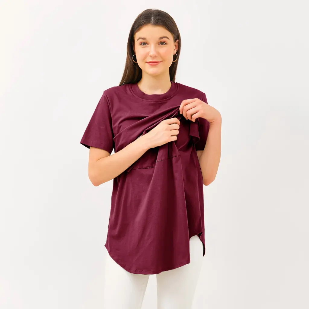 Denira Burgundy - Baju Ibu Hamil Dan Menyusui
