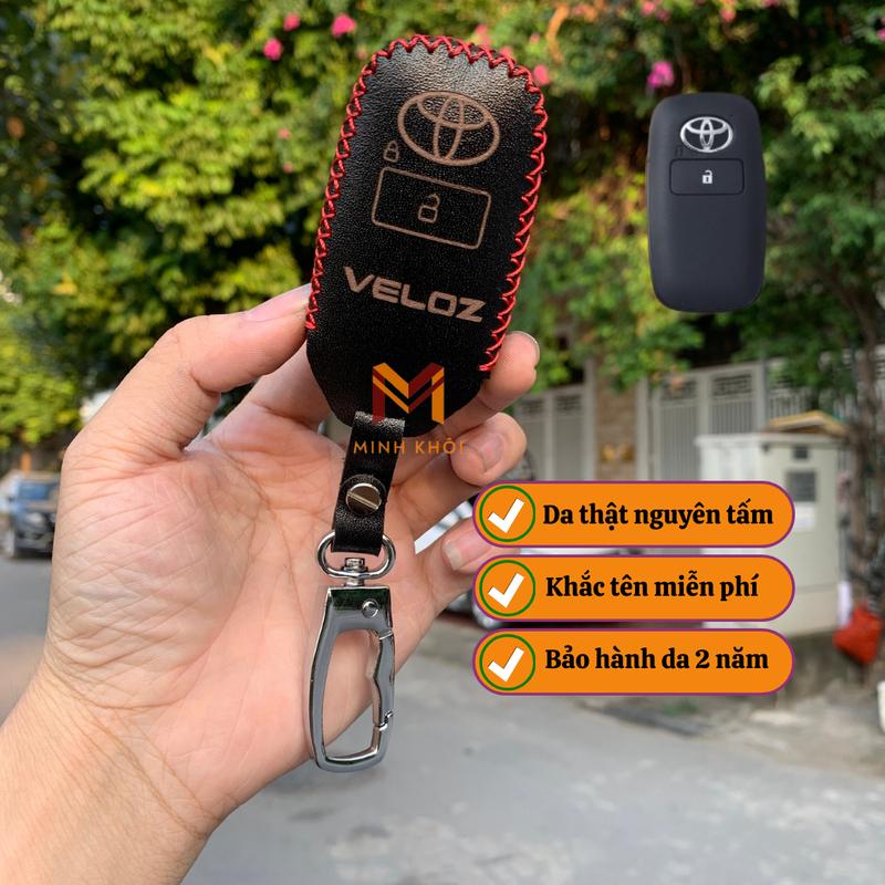 Bao Da Chìa Khoá Toyota Raize, Veloz , Avanza, Wigo, Yaris 2024  da nhập khẩu, khâu thủ công