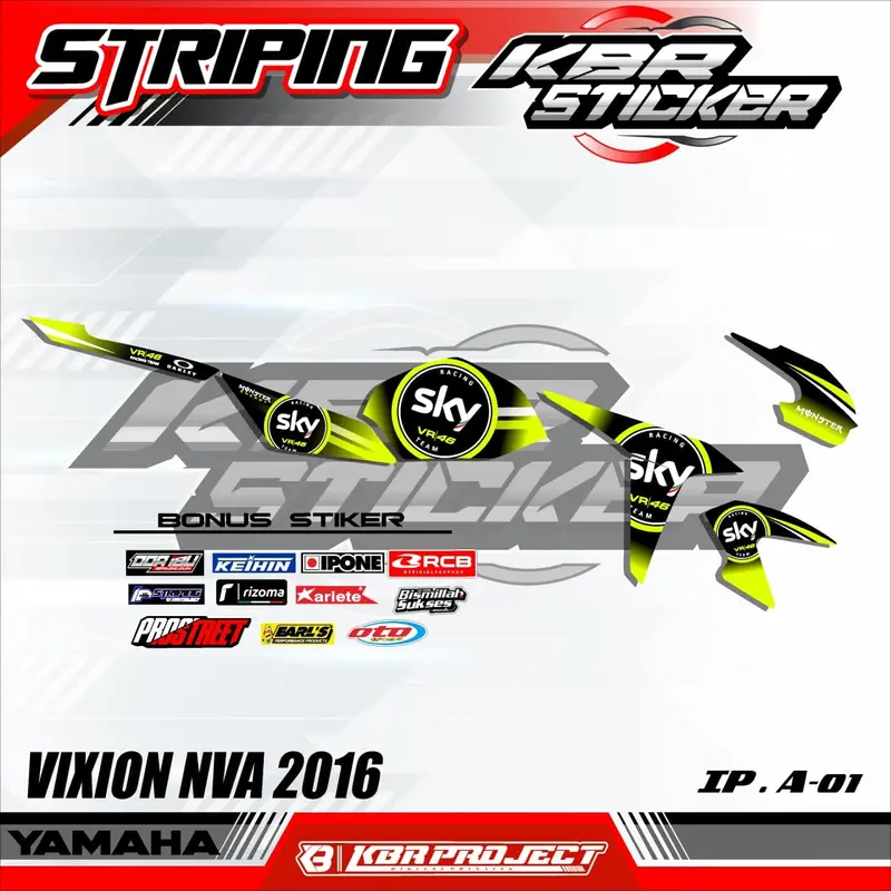 Sticker Striping VIXION ADVANCE/VIXION NVA 2016 - Sticker Striping semi full Motor YAMAHA VIXION NVA 2016 (COD) IP A-01 6