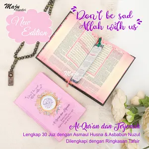 MAJU MANDIRI SUKAMAJU Dont Be Sad Allah with Us Al Quran Terjemahan Tafsir Alquran 15 Baris A6 Hijau