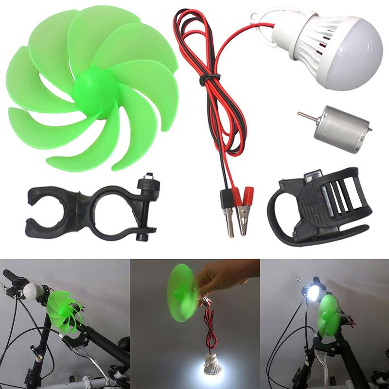 DAMIFU Wind Turbine Motor Blade W/led DIY Set Power Energy Generator