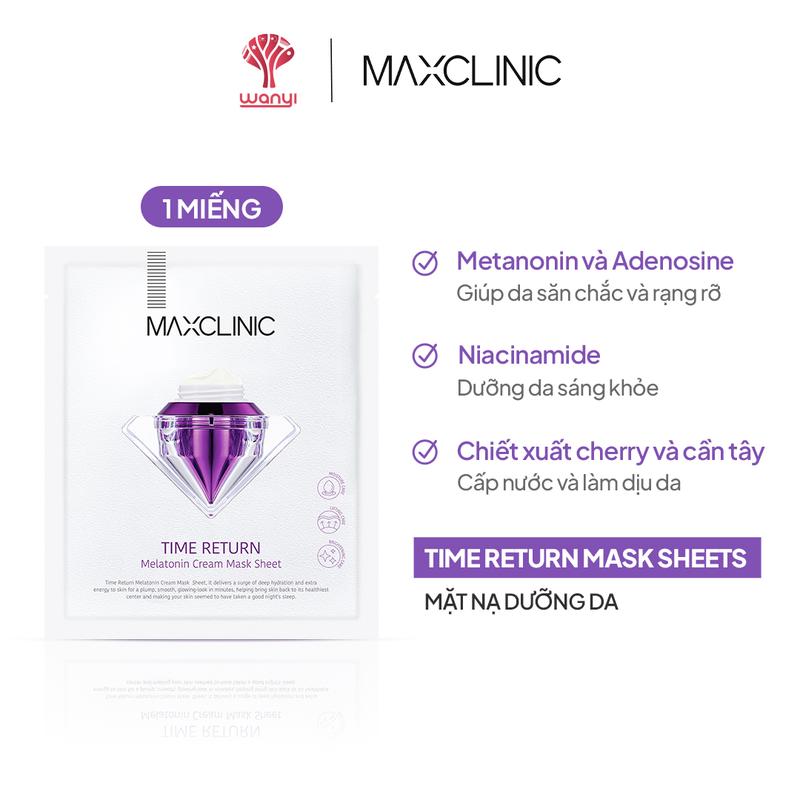 Mặt Nạ Dưỡng Da Maxclinic Time Return Melatonin Cream Mask Sheets 1 Miếng 0