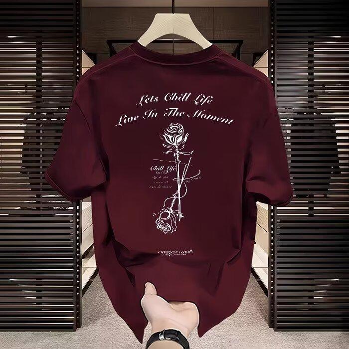 Áo Thun Cotton Nguyên Chất Màu Trắng, Dành Cho Nam Giới, Hàng Mới Về Mùa Hè, Thiết Kế Cao Cấp, ngắn Tay, Áo Thun 0
