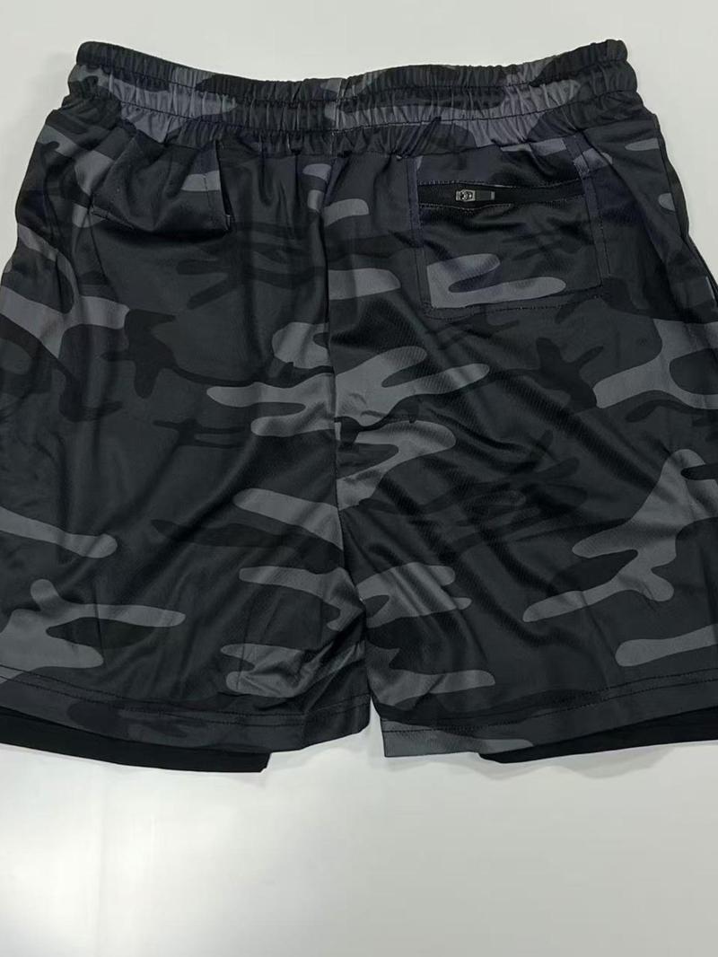 Product Introduction of Men's Graphic Print 2 in 1 Shorts, Quick Drying Breathable Fitness Workout Boxing Shorts, Athletic Performance Gym Shorts with Pockets 6