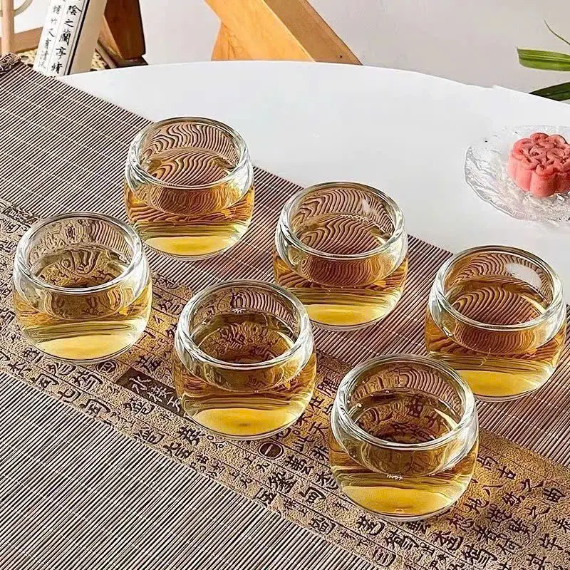 Bộ 6 ly trà thủy tinh 80ml trong suốt chất liệu cao cấp ly trà, ly tửu mã Y017