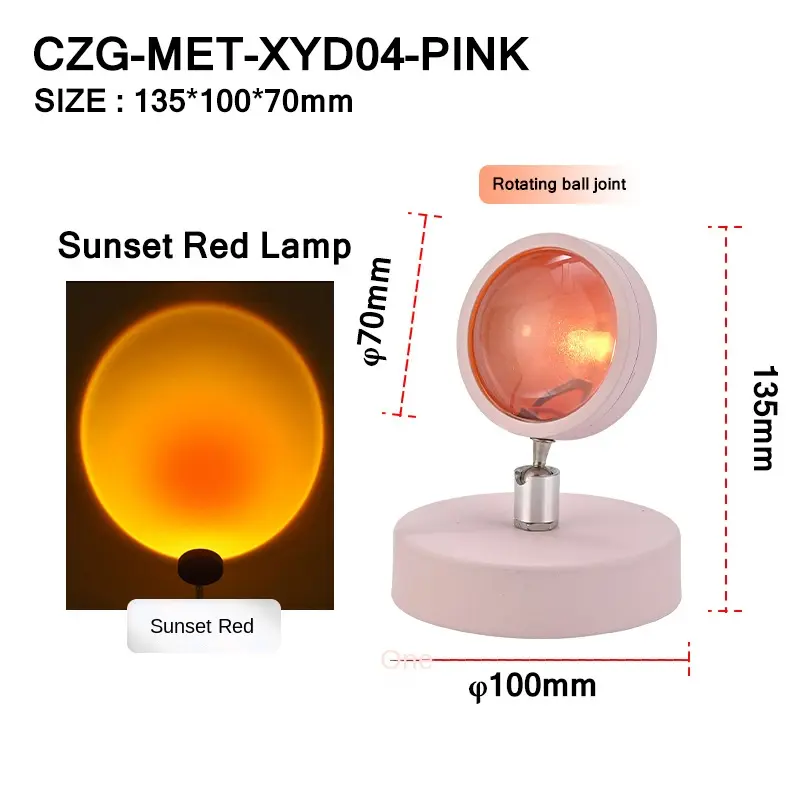 Đèn Bàn Mini Đèn Hoàng Hôn, Màu RGB, Đèn Tạo Không Khí Ảnh, Đèn USB, Đèn Hoàng Hôn, Đèn Hoàng Hôn Đỏ 8