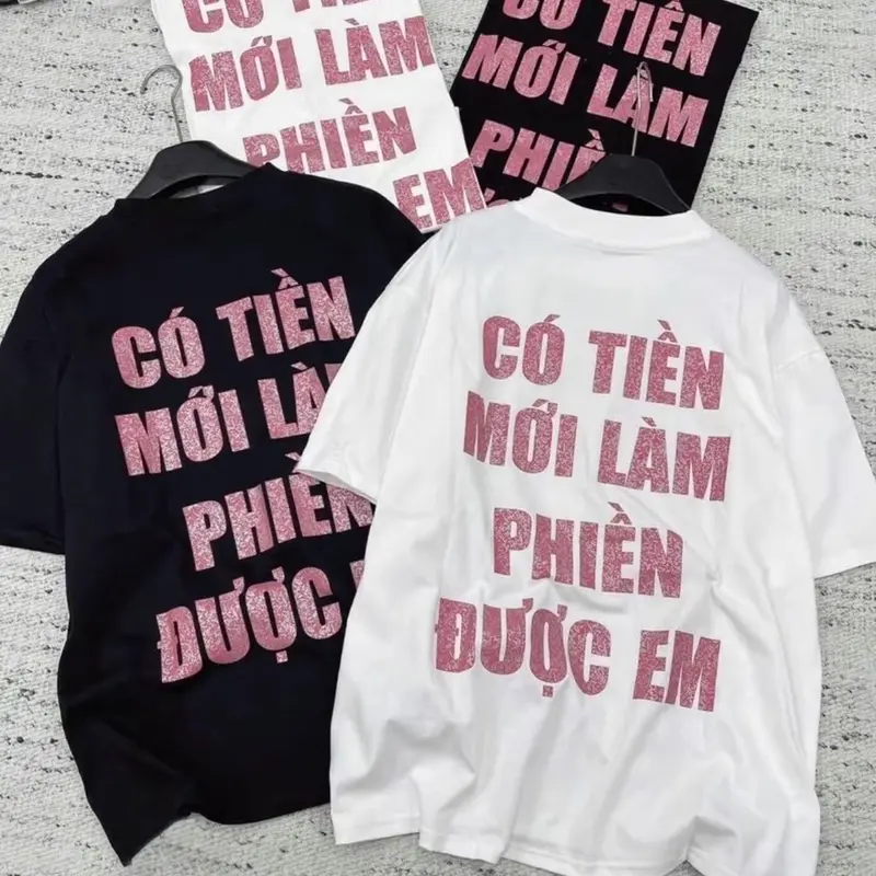 Áo Thun Kim Tuyến " Làm Phiền Được Em " Unisex Nam Nữ Form Rộng Cotton Cổ Tròn 2