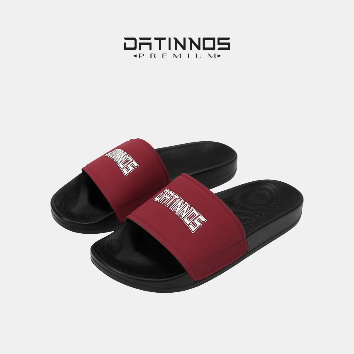 Dép Quai Ngang DATINNOS Unisex Đế Đen Quai Đỏ Êm Chân Ngoài Trời FULLBOX DT08 Slipper dép Lê Nam Đế Bằng Dép Quai Ngang