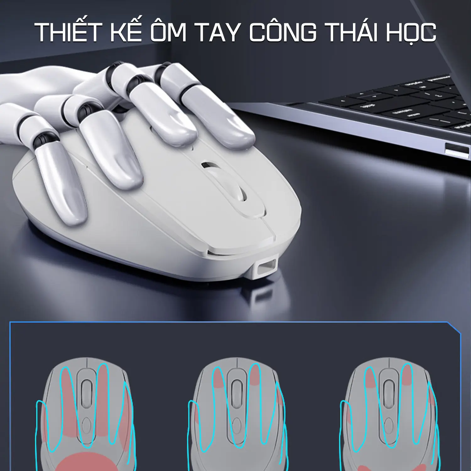 Chuột Không Dây Bluetooth 5.2 & USB 2.4G Âm Click Êm Ái 3 Mức DPI Có Sạc Pin | BigBuy360 - bigbuy360.vn