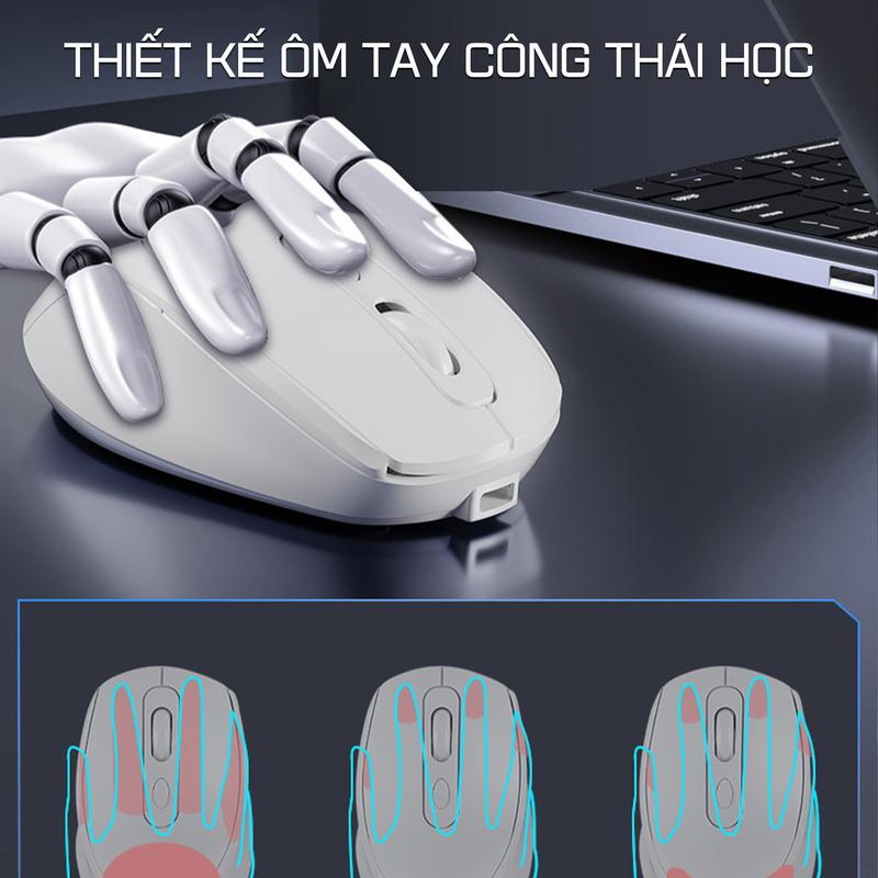 Chuột Không Dây Bluetooth 5.2 & USB 2.4G Âm Click Êm Ái 3 Mức DPI Có Sạc Pin | BigBuy360 - bigbuy360.vn Chuột Không Dây Bluetooth 5.2 & USB 2.4G Âm Click Êm Ái 3 Mức DPI Có Sạc Pin | BigBuy360 - bigbuy360.vn