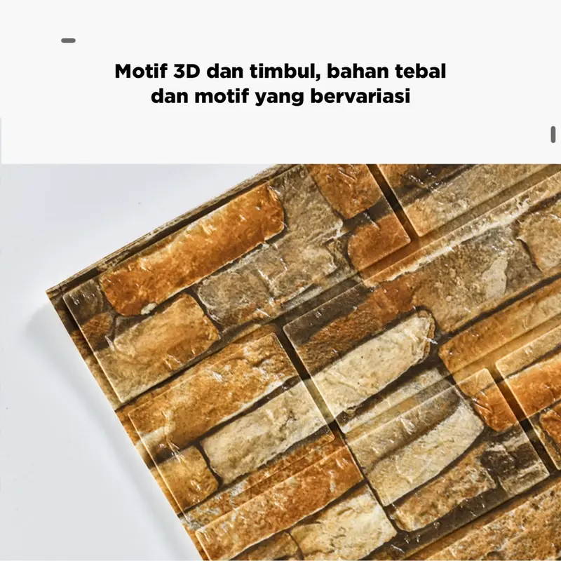 Wallpaper 3D foam Motif Batu Alam 70 x 77 CM Timbul Dekorasi Kertas 1