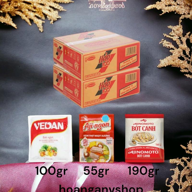 Combo 2 thùng Mì Hảo 100 Tôm Chua Cay 65g + Tặng 1gói Bột Ngọt 100g + 1gói Hạt Nêm 55gr + 1gói Bột Canh 190gr