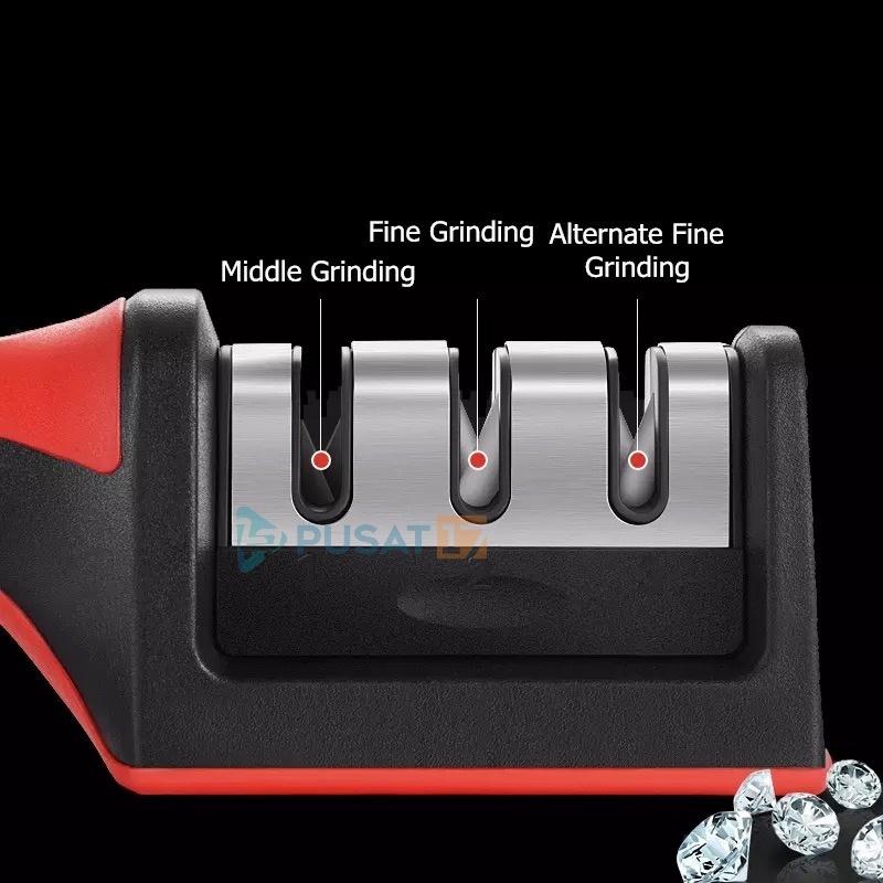 Pengasah Pisau Gunting Dapur Knife Sharpener Swift Sharp Alat Penajam Benda Tumpul 3IN1 3 MODE / ALAT ASAHAN PISAU GUNTING 3 STEP / ALAT ASAH PISAU PENAJAM PISAU SAYUR DAPUR 4