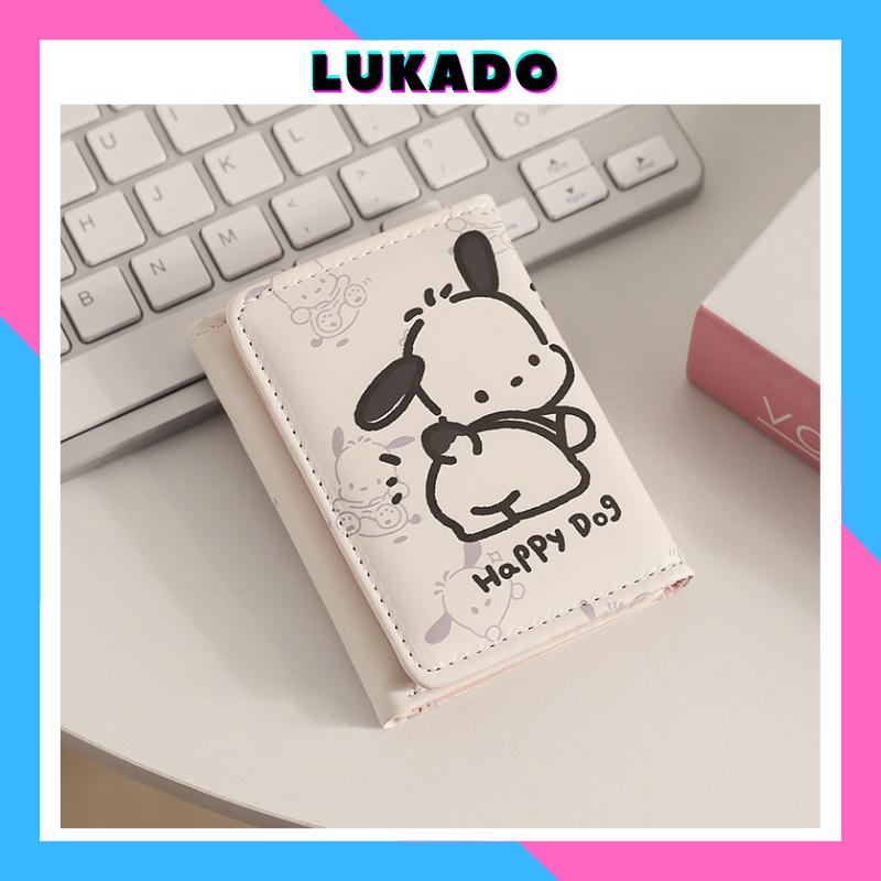 Ví nữ mini ngắn nhỏ gọn bỏ túi cute dễ thương đựng tiền nhiều ngăn Hàn Quốc thời trang cún con pochacco LUKADO VN85