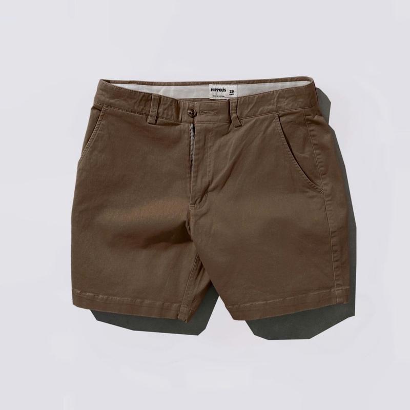 Product Introduction of Quần Short kaki nam phom ngắn màu nâu cơ bản, chất kaki thun co giãn nhẹ, mềm mịn 27