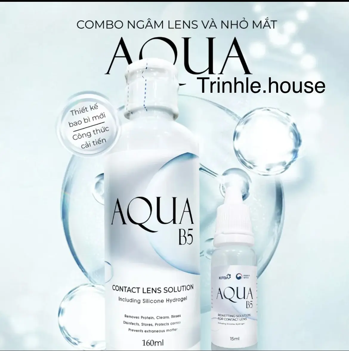 ( có bán lẻ) Combo nước ngâm + nhỏ Aqua B5