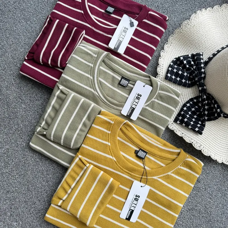 Kaos Rib Salur Premium / Kaos Grosir / Kaos Rib Premium Tebal / Kaos Lengan Panjang Termurah 1
