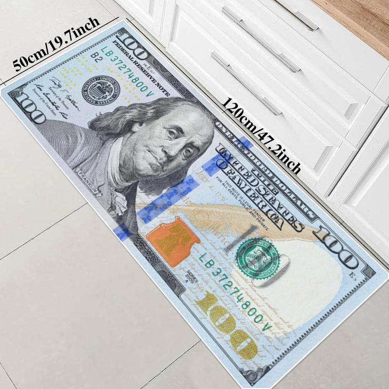 Creative 100 Dollar Pattern Rug, 1 Count Bedroom Decor Bedside Soft Carpet, Area Rug, Christmas Decor Thickened Fluffy Plush Floor Mat for Home Living Room Bedroom, Christmas Gifts, Christmas Decorations 3
