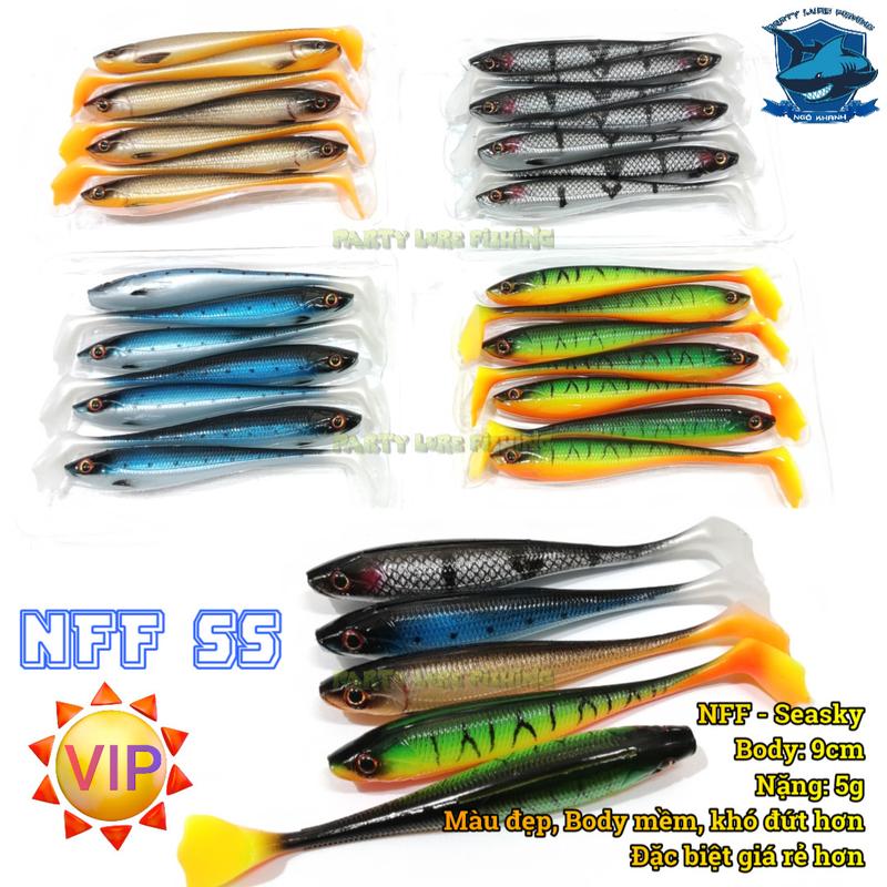 Cá mềm NFF SS 9cm 5g, mồi câu lure chẽm, lóc