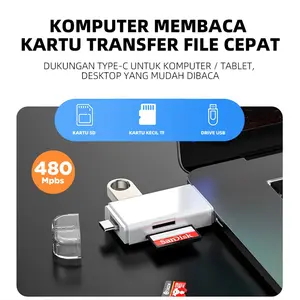 Pembaca Kartu Multifungsi 6-in-1 Populer untuk Kamera dan Komputer, Mendukung SDTF/U Disk, Cocok untuk Ponsel Tipe-C, Praktis untuk Transfer Data Cepat, Kompatibel dengan Berbagai Perangkat, Mempermudah Penggunaan Kartu Memori di Ponsel dan Komputer Anda