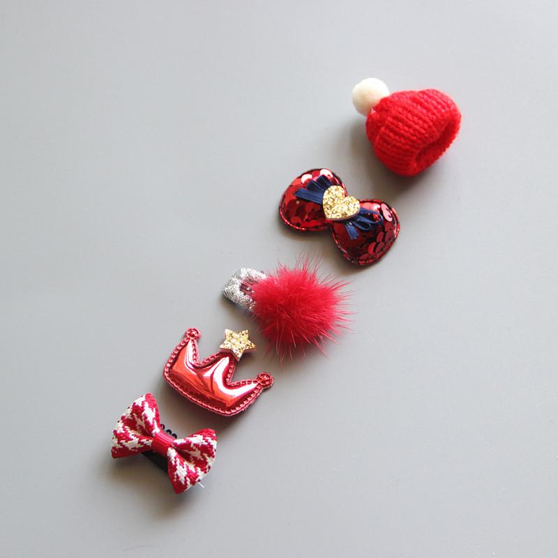 Product Introduction of Korean hand-made baby hairpin edge clip Baby hair clip Children's headdress hairpin Princess hairpin five-piece set 15