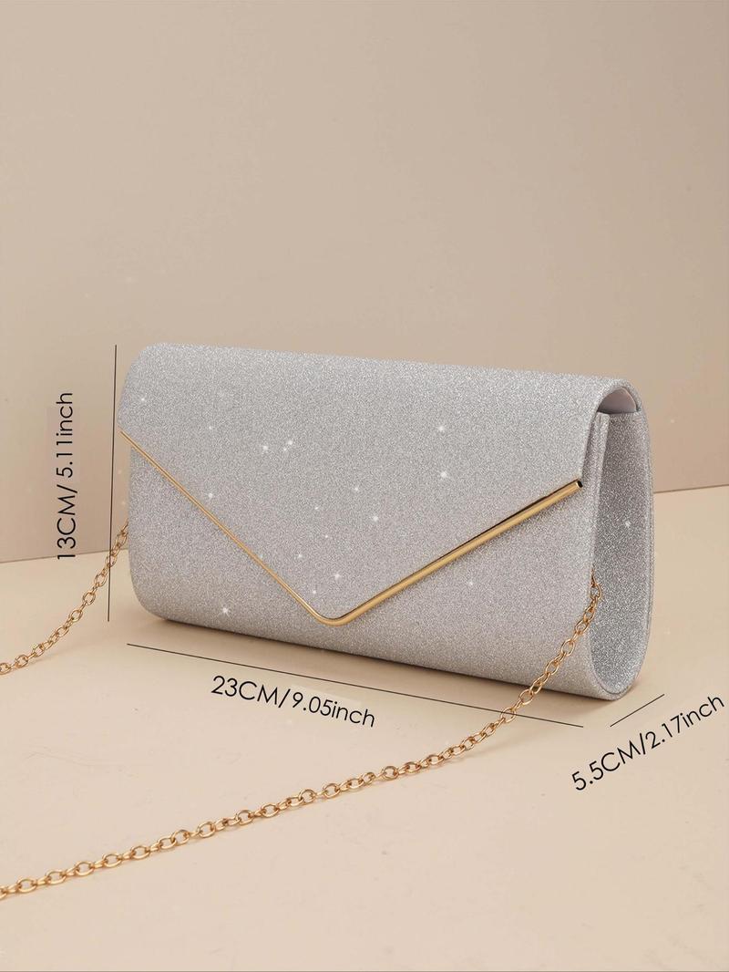 Product Introduction of Women's Elegant Glittering Evening Bag, Exquisite Clutch Crossbody Bag, Trendy Flap Bag for Party Decoration 8