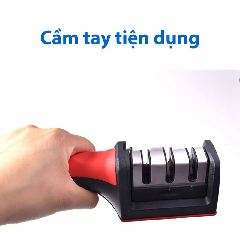 Dụng cụ mài dao kéo cầm tay 3 rãnh giúp giao luôn sắt bén, Đồ mài dao kéo đa năng cắt thái nhẹ nhàng không dùng lực 2