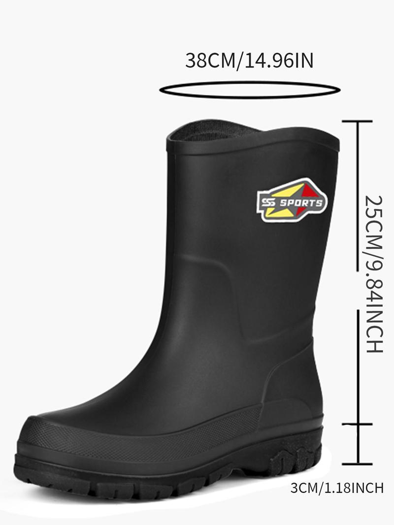 Product Introduction of Men's Casual Solid Color Rain Boots, Fashionable Waterproof & Non-slip Rain Boots for Outdoor, Male All-match Trendy Shoes for Daily Wear 2