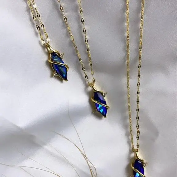 COD!! KALUNG TITANIUM BATU BIRU / SAFIR ANTI KARATAN 2