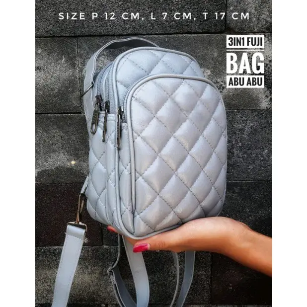 FUJI 3IN1 BAG- TAS KECIL STYLISH 3 RUANG TAS MULTIFUNGSI BISA DITENTENG / SLEMPANG / RANSEL 7