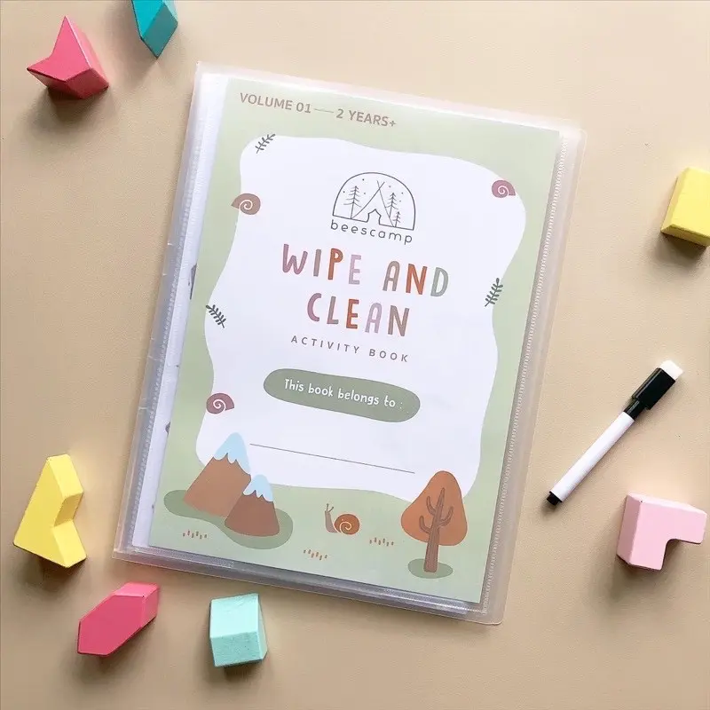 VOL 1 - wipe and clean activity book ( untuk 2 tahun+ / preschool / paud ) - worksheet anak beescamp